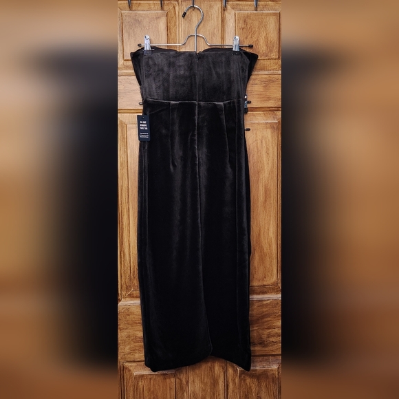✨️Final Price✨️NWT sz Xs Express Black Velvet Midi Cocktail Dress - Picture 5 of 8
